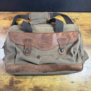 High Sierra Canvas Leather Messenger Bag Briefcase Brown Hagen OA Logo Vintage